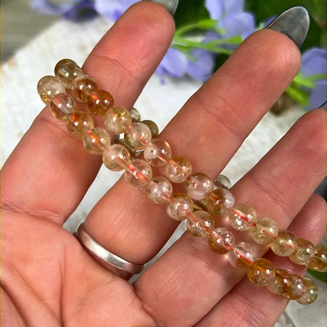 Citrine 6mm Bead Bracelet