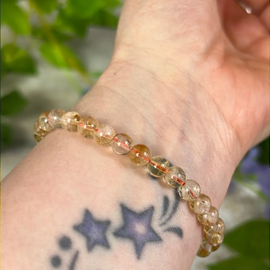 Citrine 6mm Bead Bracelet