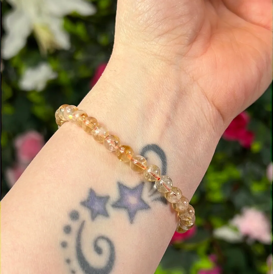 Citrine 6mm Bead Bracelet