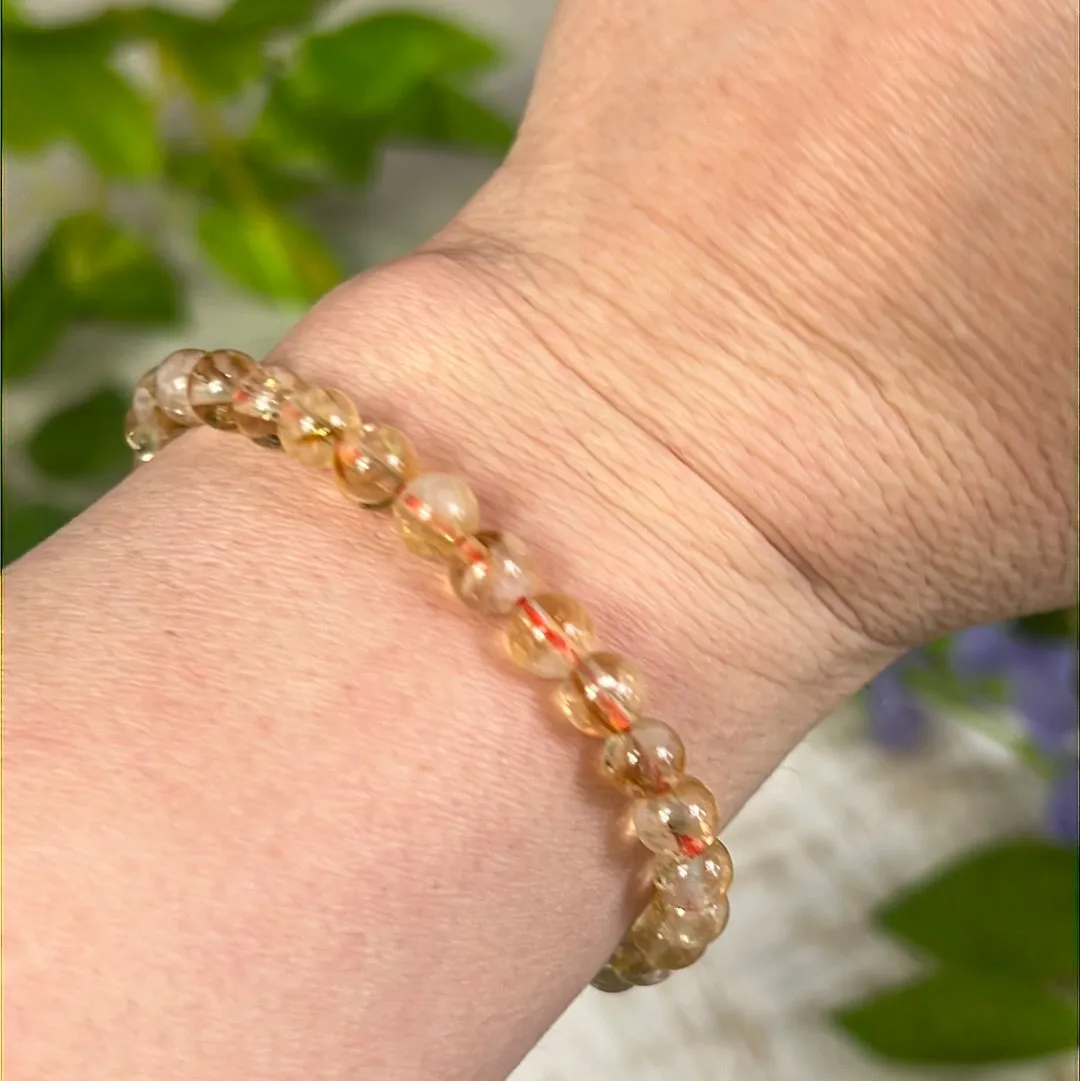 Citrine 6mm Bead Bracelet