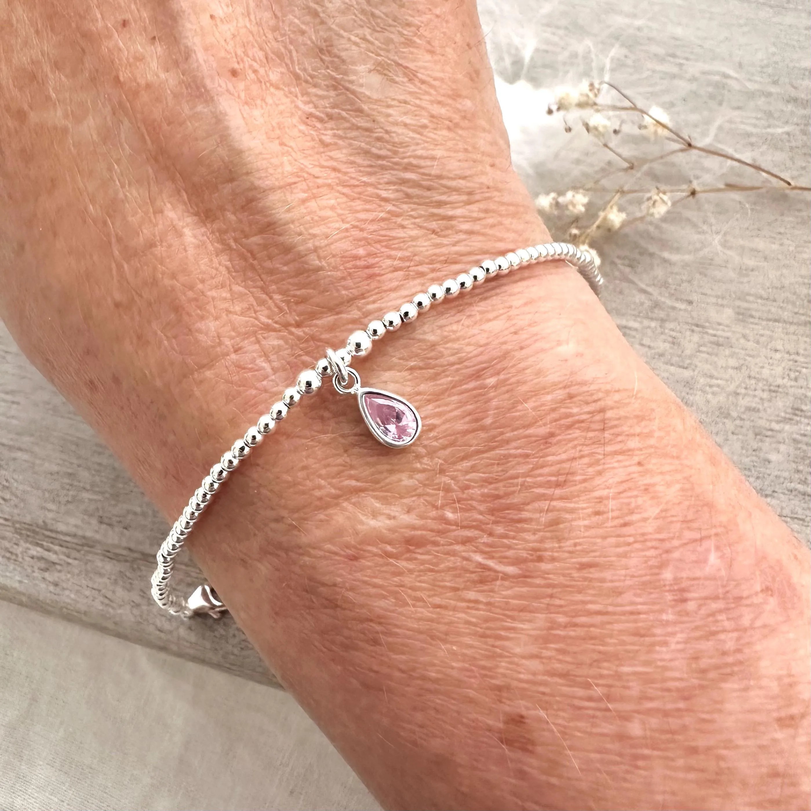 Cubic Zirconia Birthstone Bracelet, Birthday gift for women