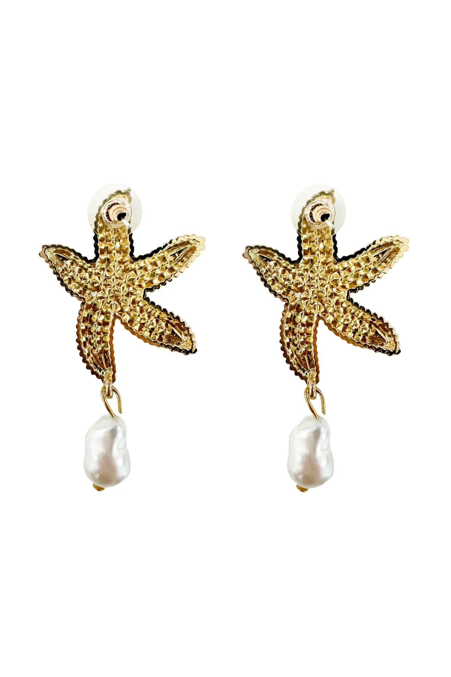 Deliah Pearl Starfish Earrings