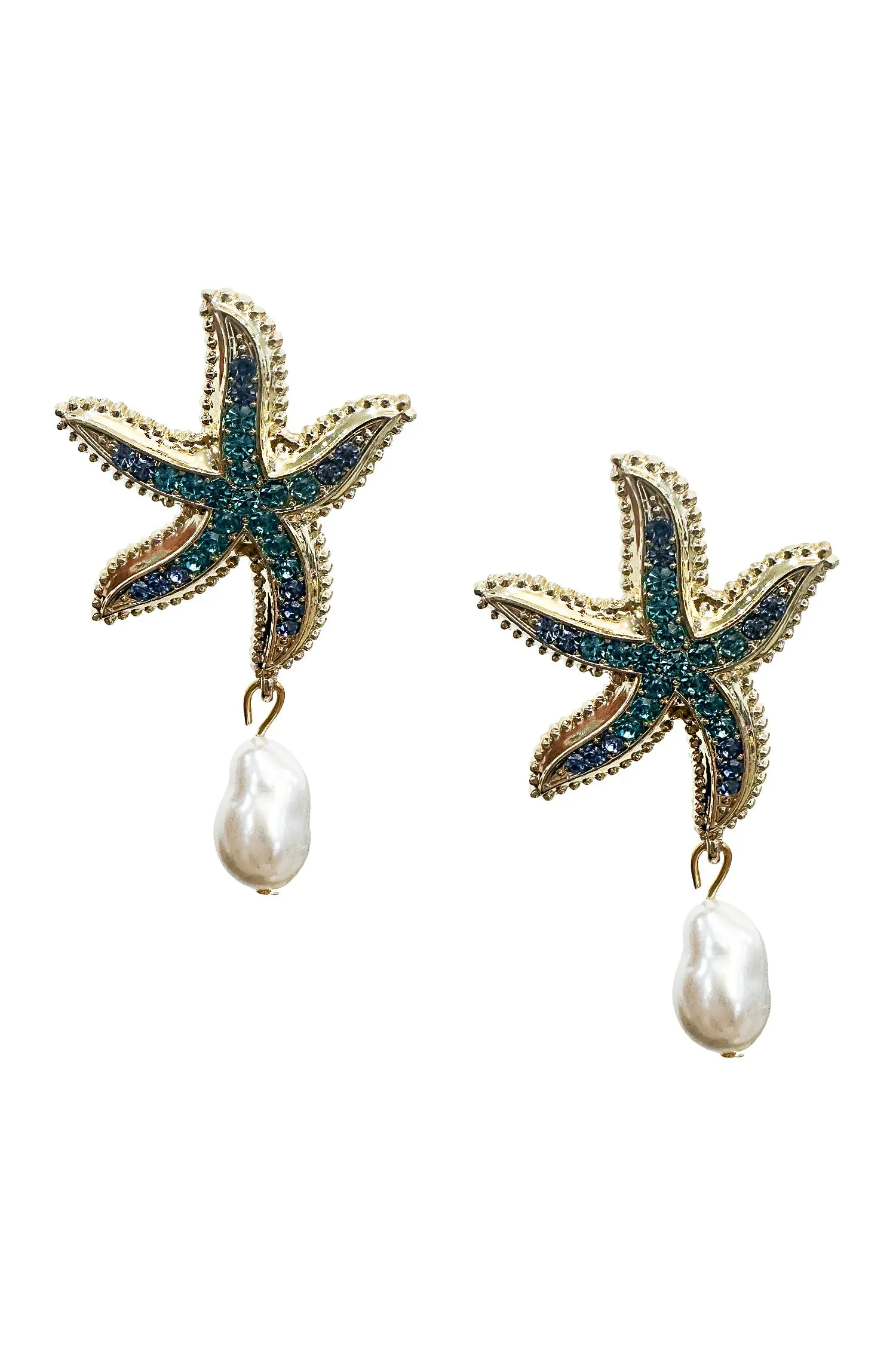 Deliah Pearl Starfish Earrings