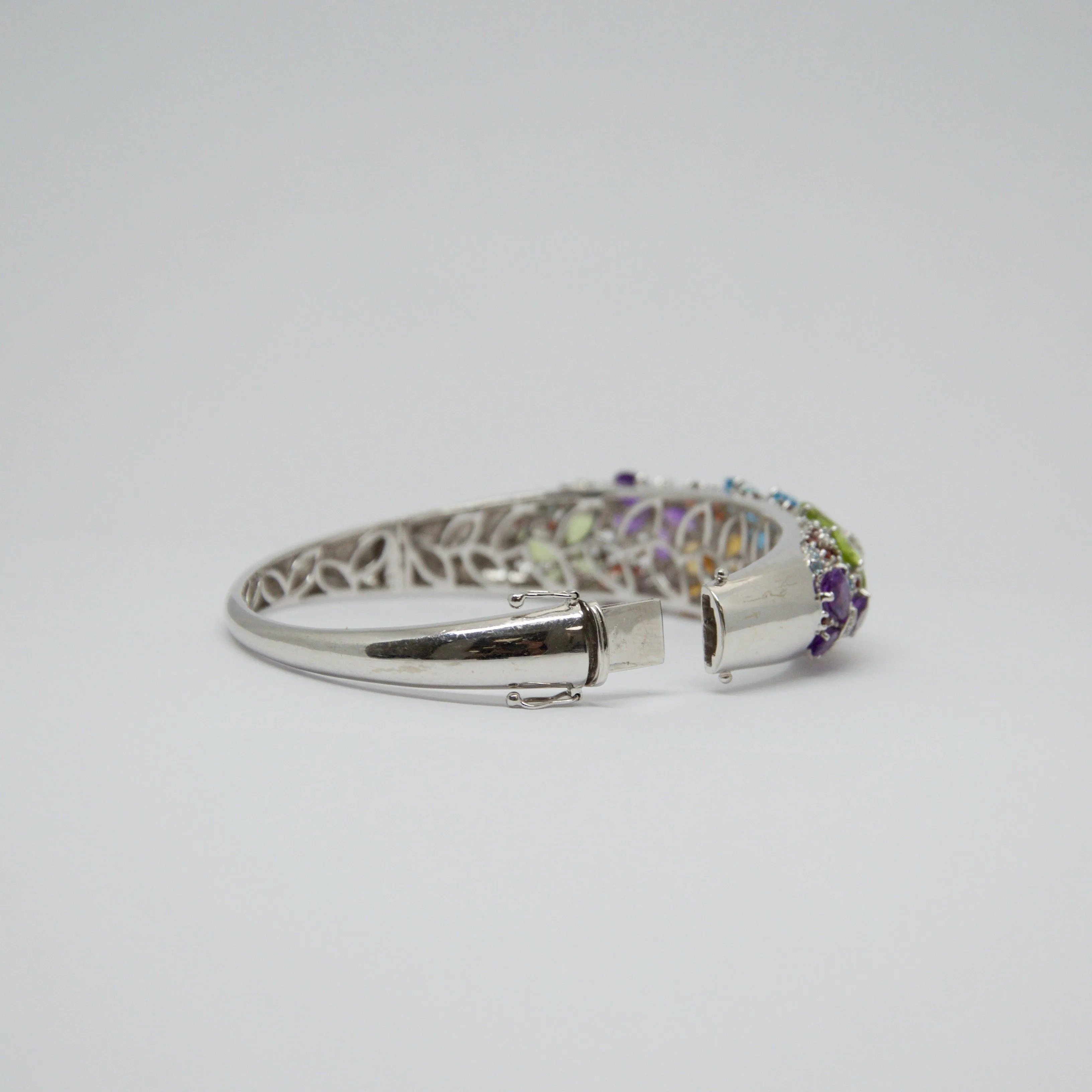 Diamond and Coloured Stones Bangle Bracelet