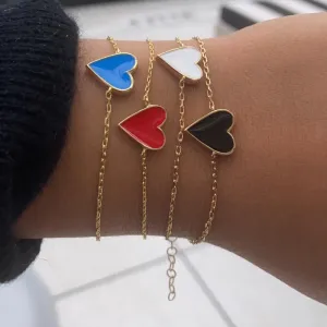 Enamel Heart Bracelet
