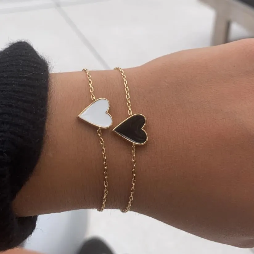 Enamel Heart Bracelet