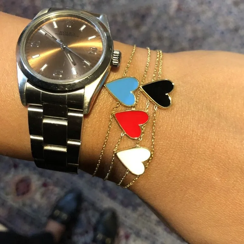 Enamel Heart Bracelet