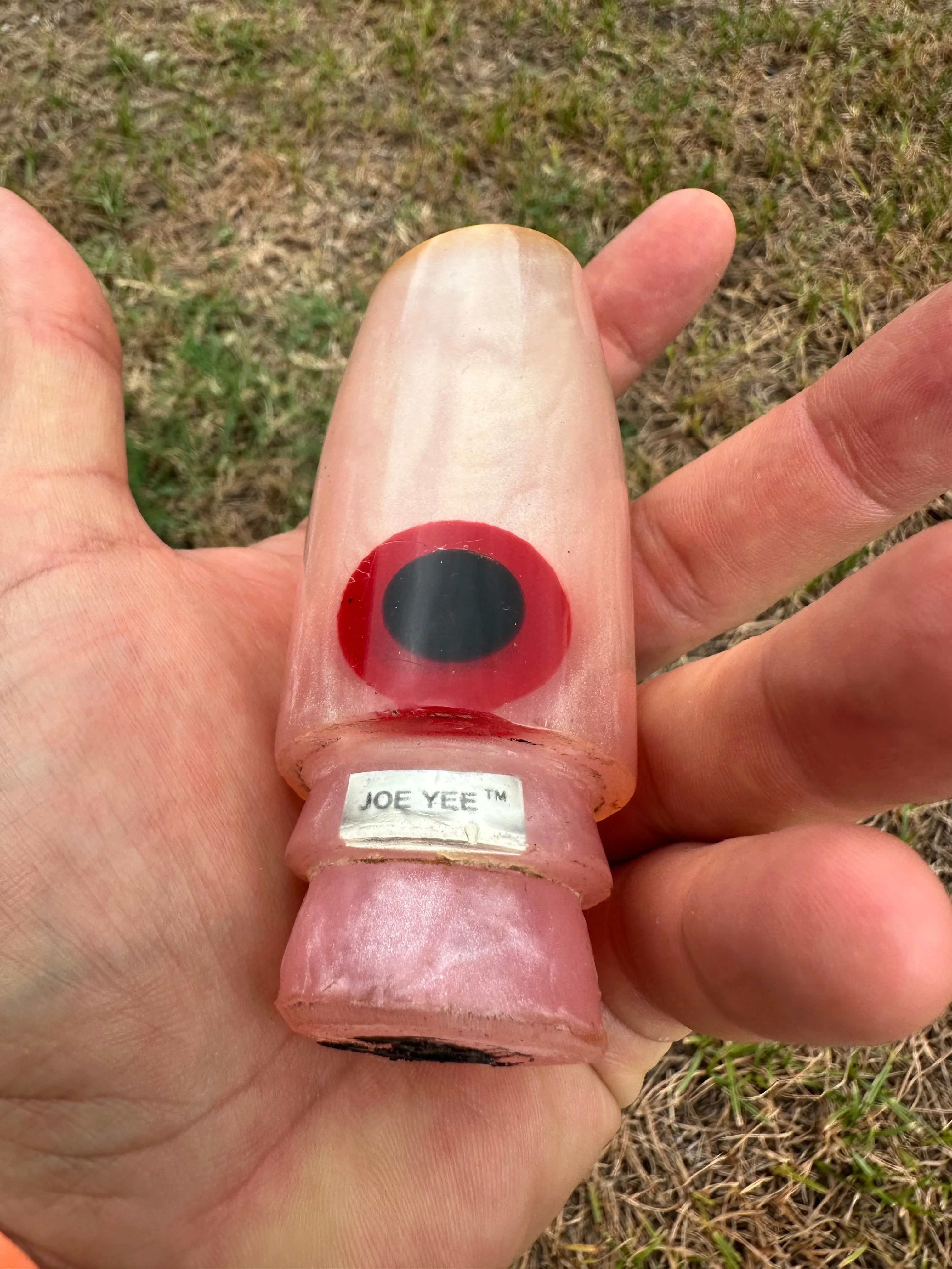 Epic Vintage Joe Yee Pinky Pearl Medium Plunger with homemade eyes!