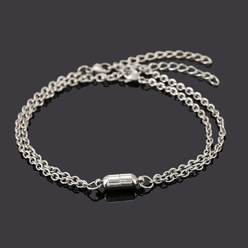 European And American Hot Style Simple Stainless Steel Magnet Attracting Couple Bracelet A Pair Of Jewelry Wholesale Cross-Border