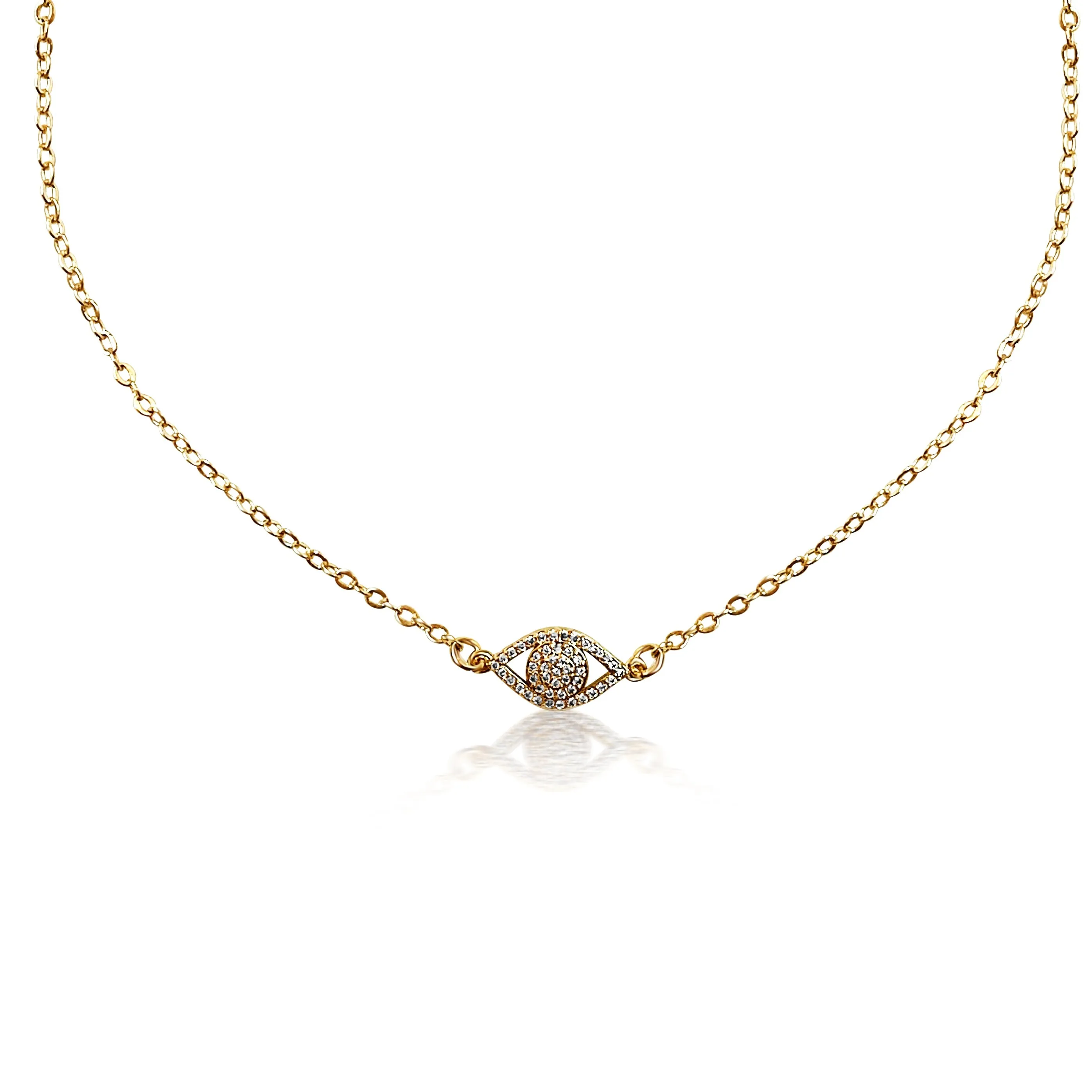 Evil Eye Thin Choker - Gold Filled
