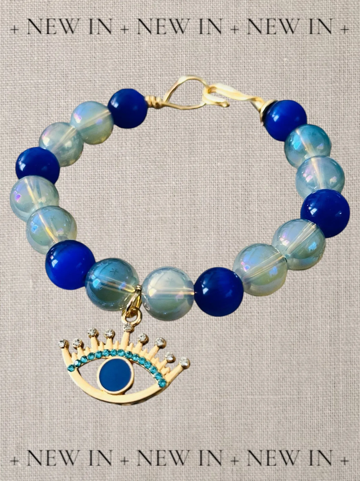 Evil Eye Wire Opal Bracelet