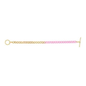 Fashion Jewelry Bracelet - Half Gold Curb Chain