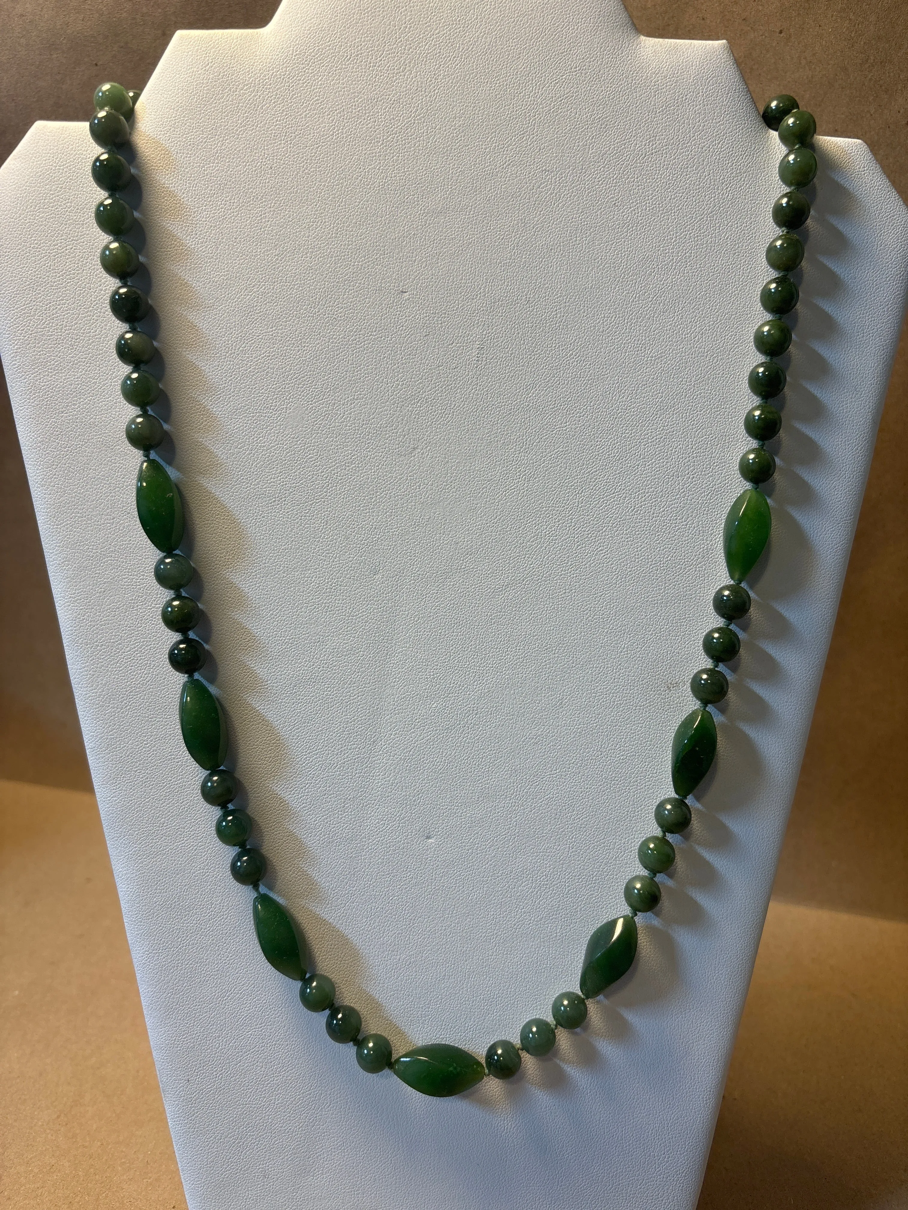 Faux Jade Beaded Necklace