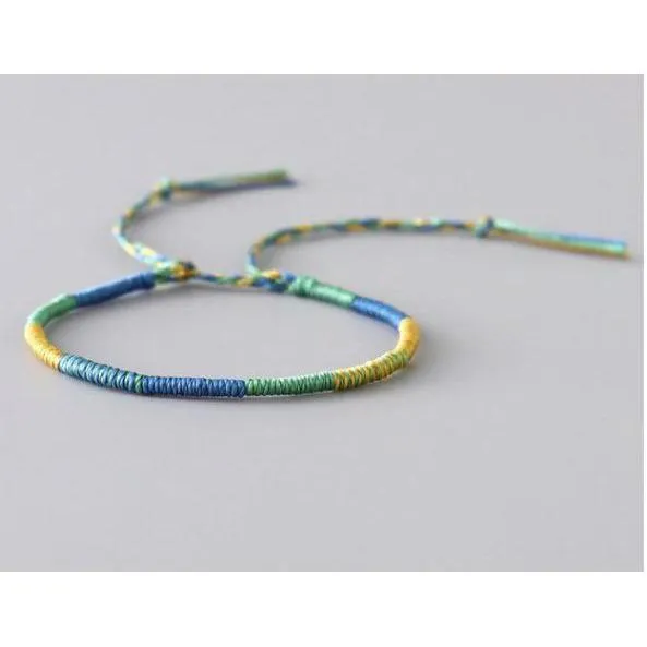 Free   Shipping Unisex Handmade Woven Thread Wrap Rope Knot Bracelets