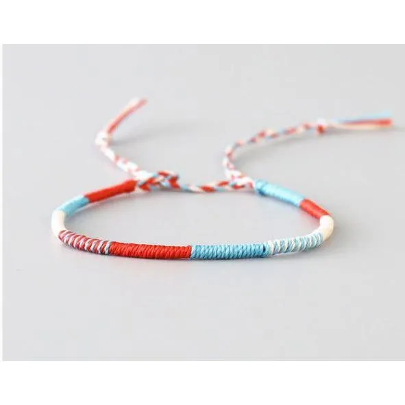 Free   Shipping Unisex Handmade Woven Thread Wrap Rope Knot Bracelets