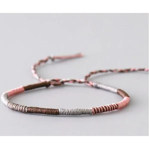 Free   Shipping Unisex Handmade Woven Thread Wrap Rope Knot Bracelets