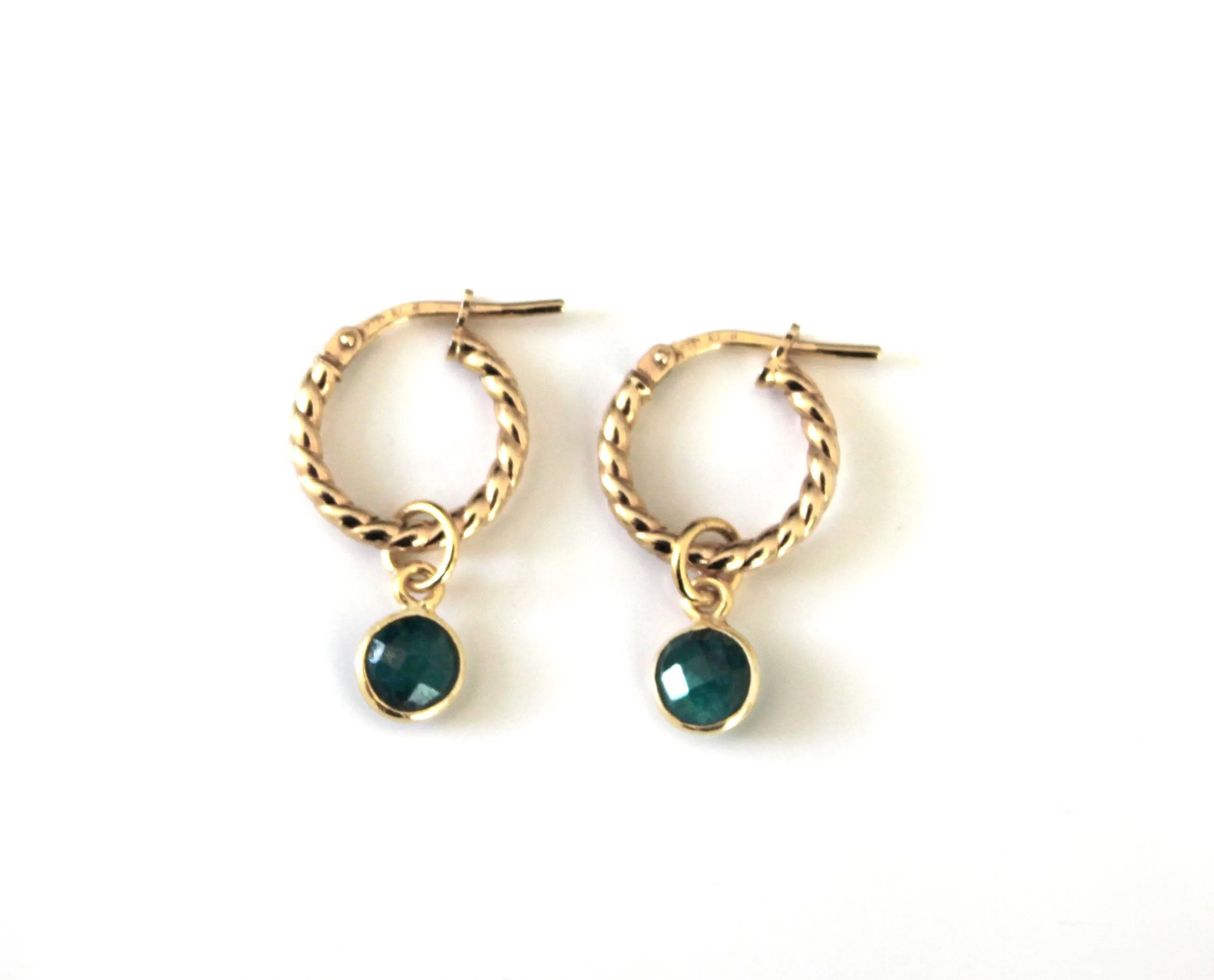 Gemstone Charm Hoops
