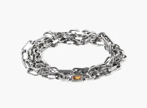 GEMSTONE CITRINE STERLING SILVER BRACELET 364