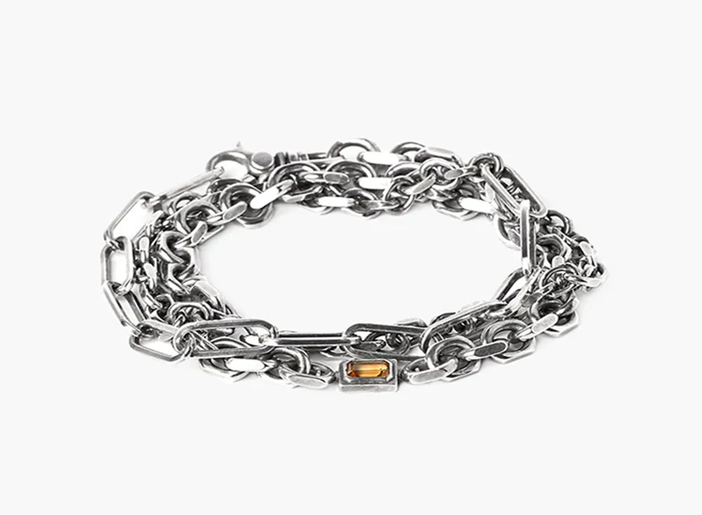 GEMSTONE CITRINE STERLING SILVER BRACELET 364