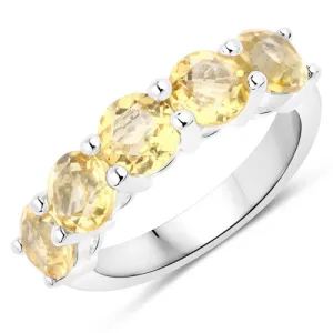 Genuine Citrine 5 Stone Ring