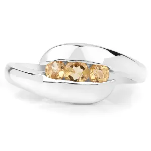 Genuine Citrine Bypass Engagement Ring