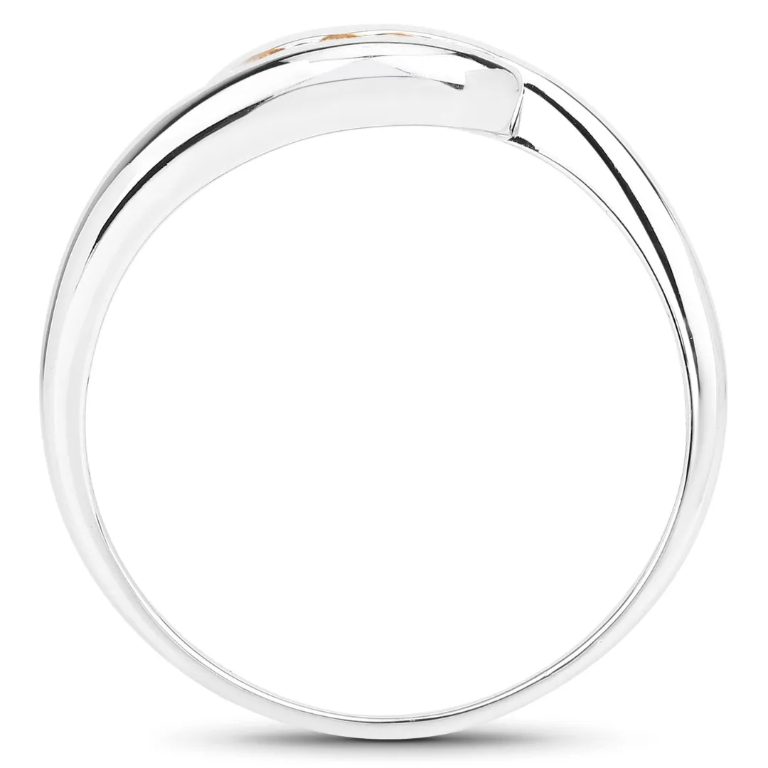 Genuine Citrine Bypass Engagement Ring