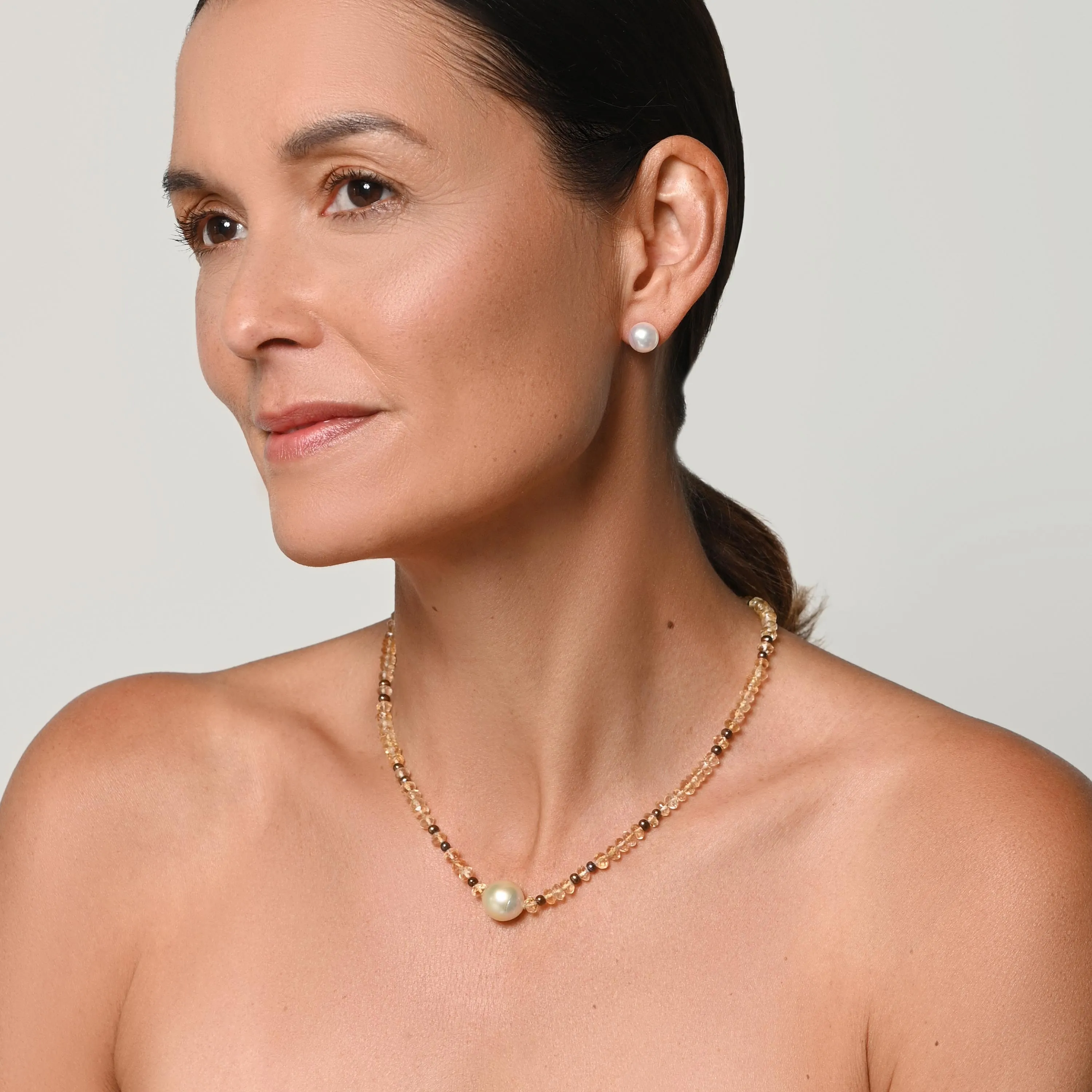 Golden South Sea Pearl & Citrine 'Coco Coral' Pendant