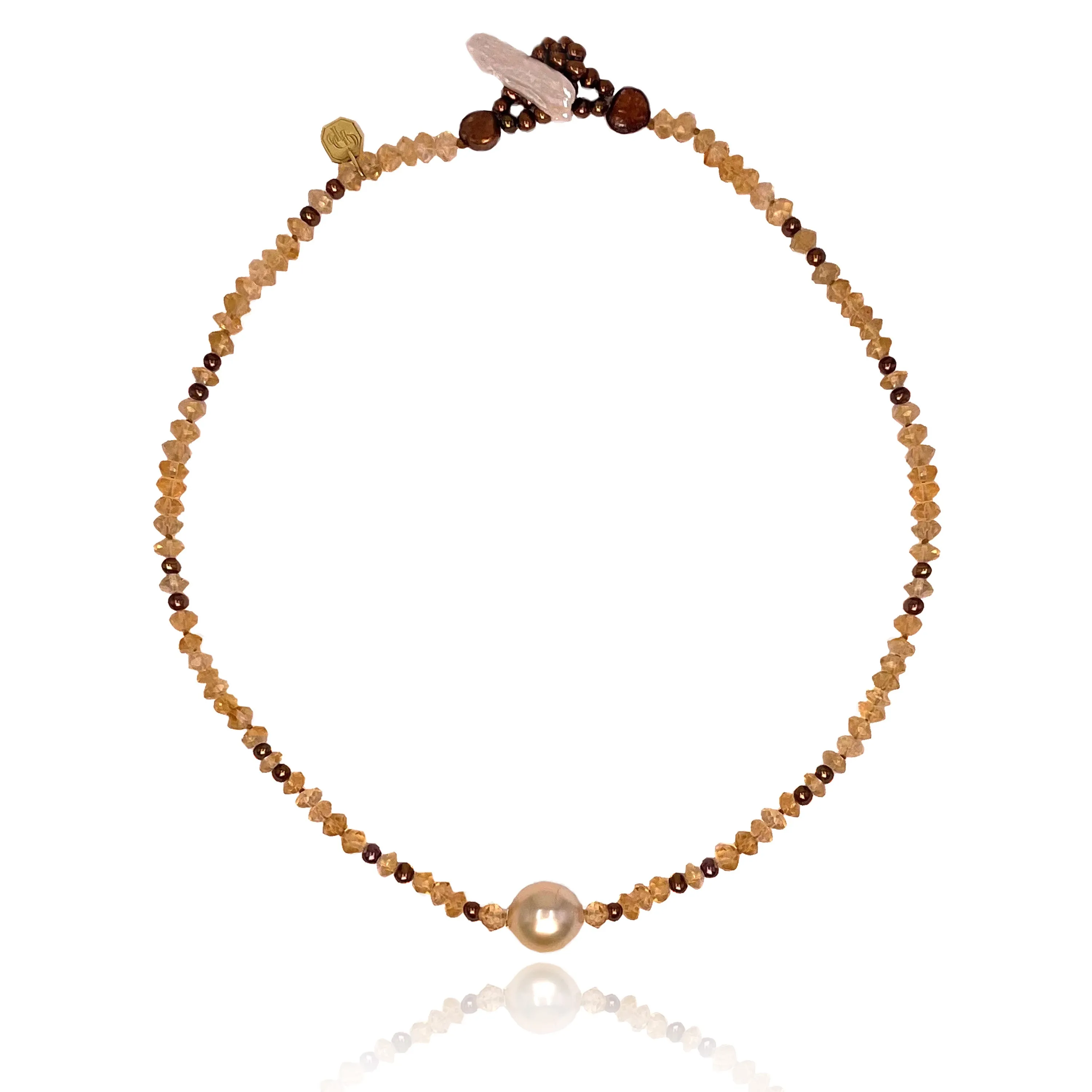 Golden South Sea Pearl & Citrine 'Coco Coral' Pendant