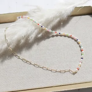 Half & Half Color Pop Pearl Choker