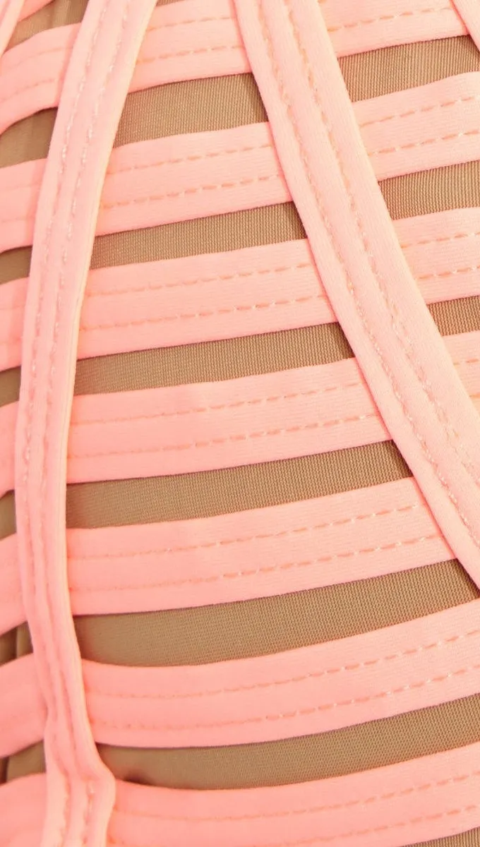 Hard Summer Triangle Bikini Top Light Coral