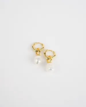 Hoop Drop Pearl Earrings