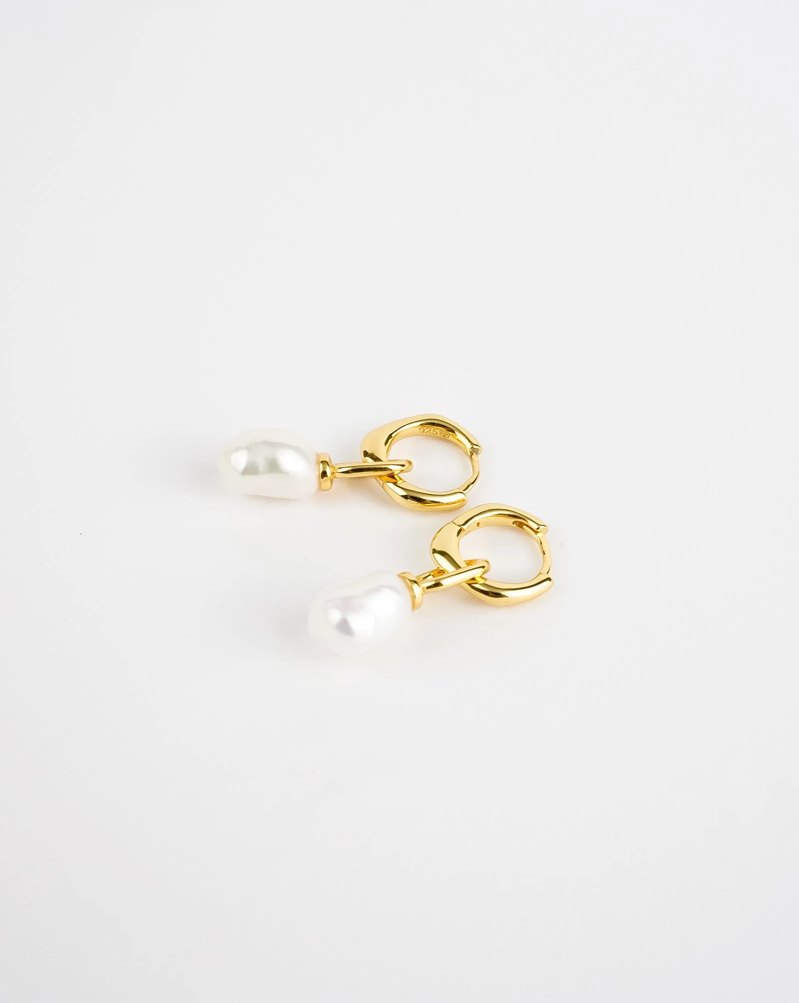 Hoop Drop Pearl Earrings