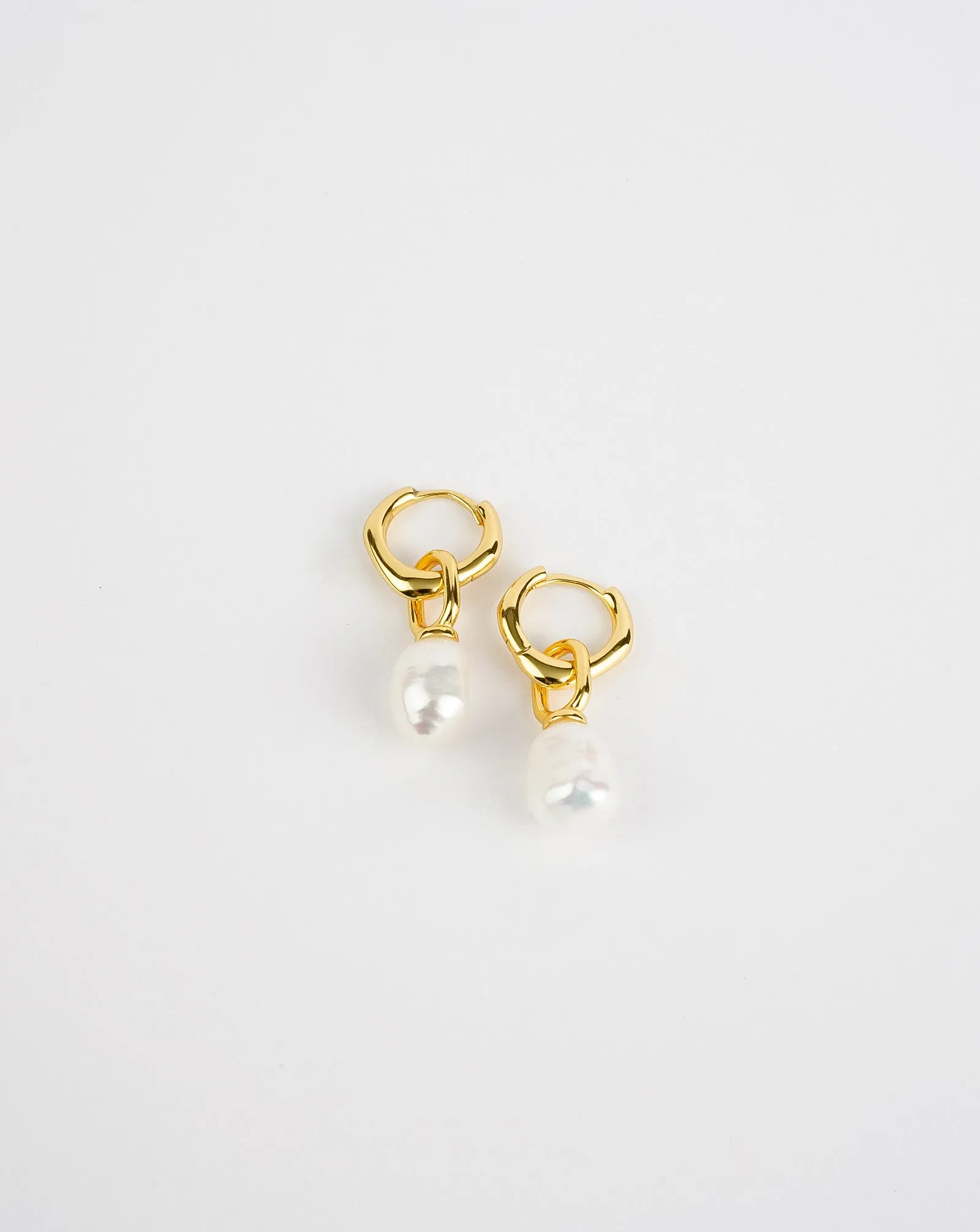 Hoop Drop Pearl Earrings