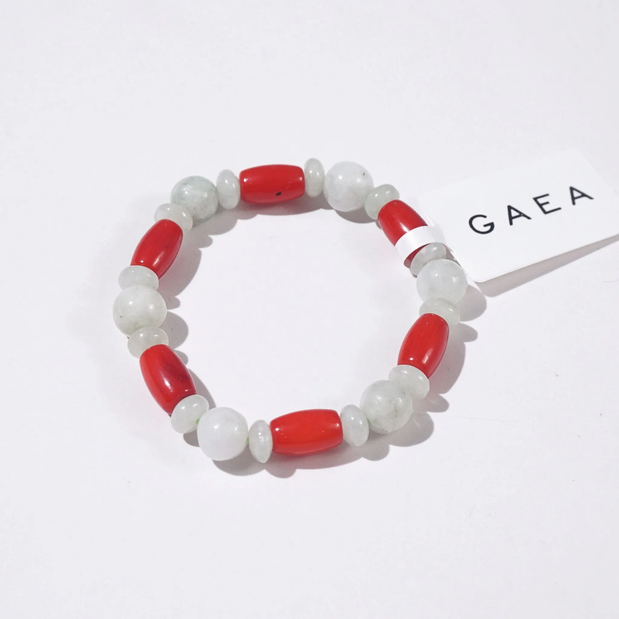 Japanese Red Coral Barrel with Burma Jade (For Baby)