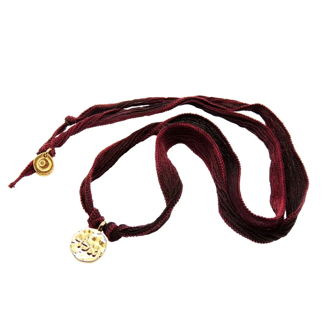 Kabbalah Blessing Charm Token Silk Cord Choker