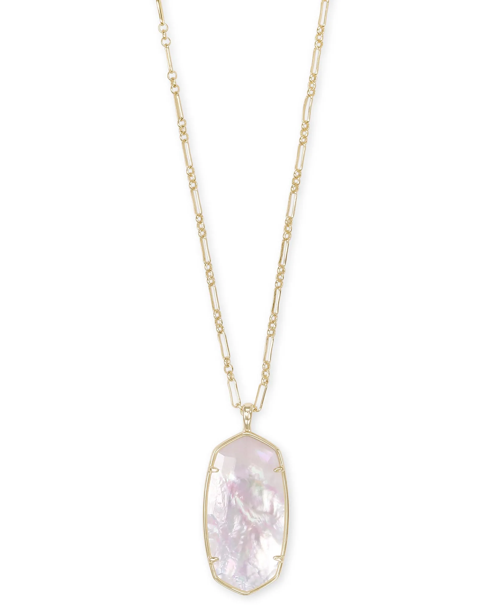 Kendra Scott Faceted Reid Necklace - Gold Ivory Mother of Pearl