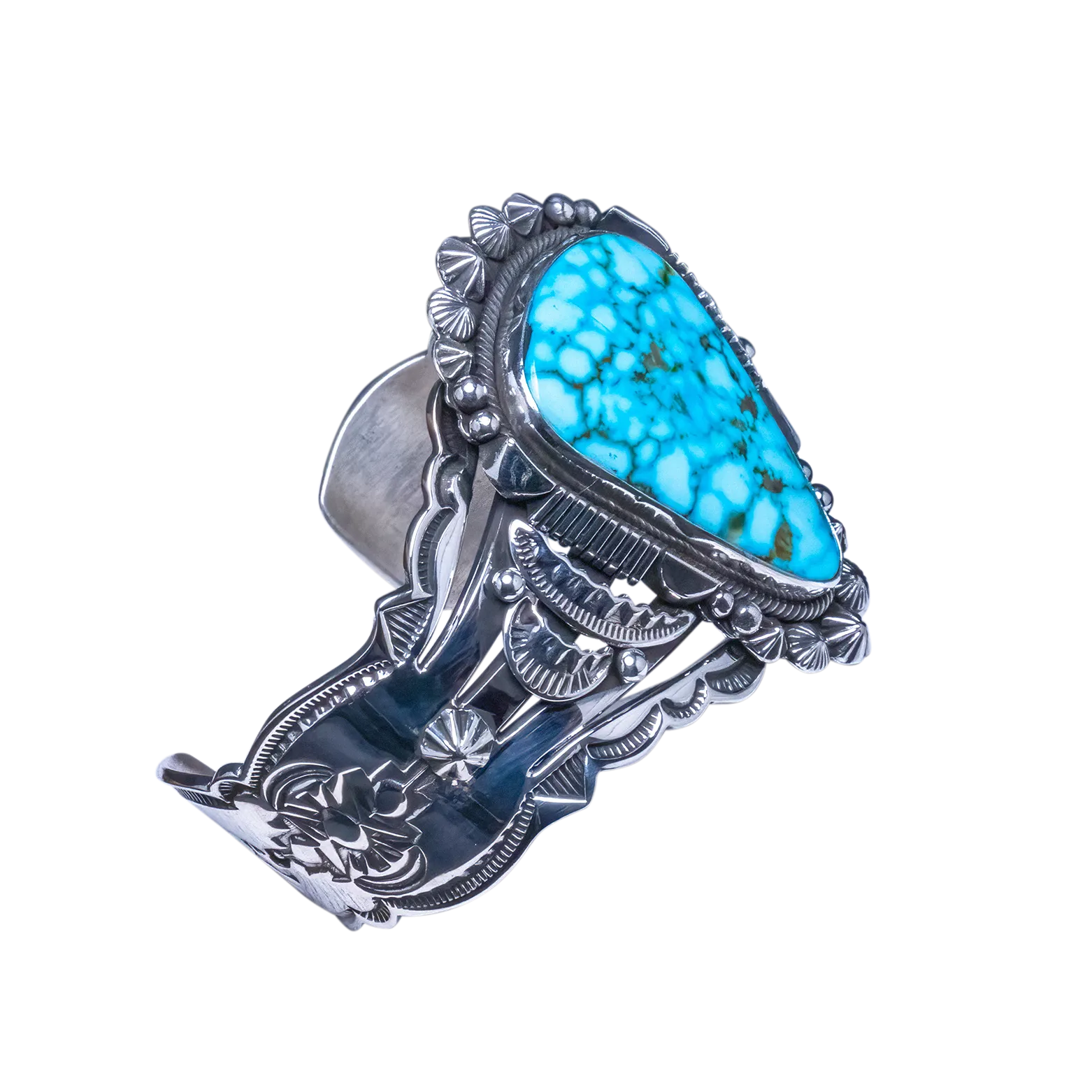 Kingman Web Turquoise Bracelet | Aaron Toadlena