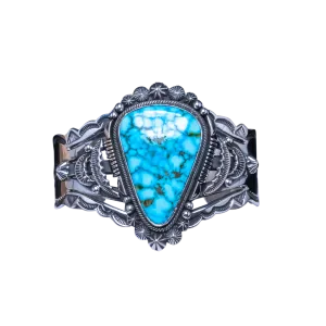Kingman Web Turquoise Bracelet | Aaron Toadlena