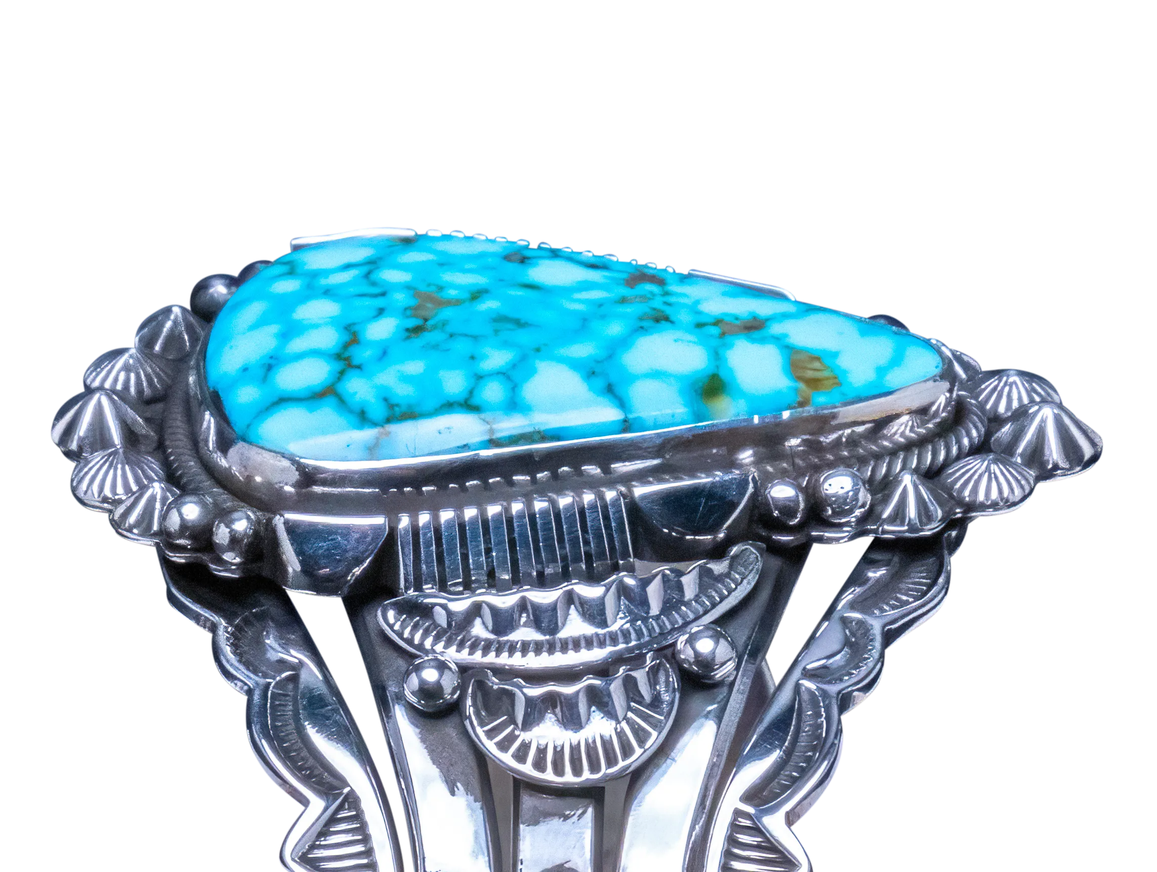 Kingman Web Turquoise Bracelet | Aaron Toadlena