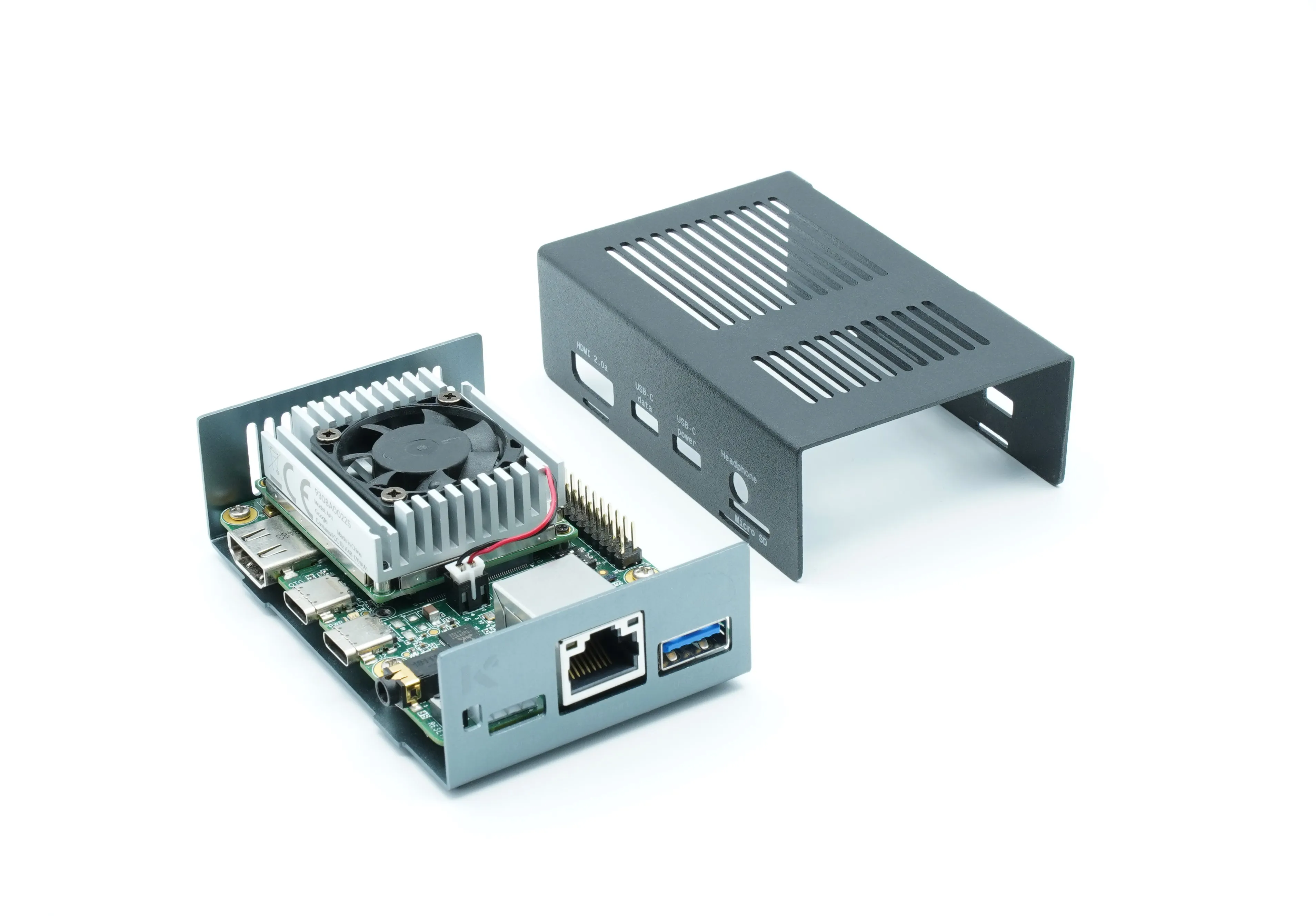 KKSB Coral Dev Board Case - Black and Grey Aluminium Enclosure