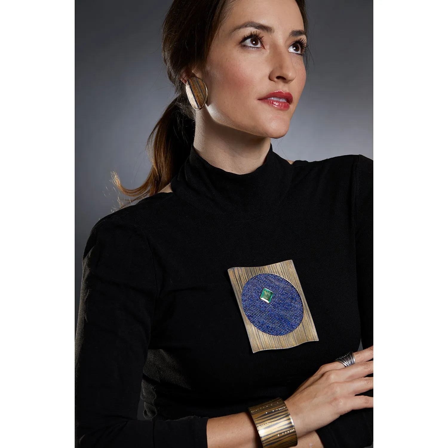 Lapis and Emerald Brooch/Pendant