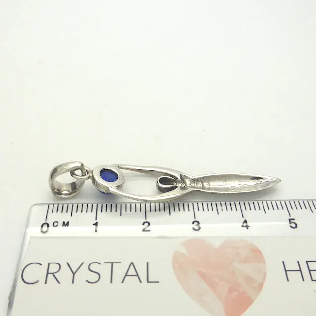 Lapis Lazuli Goddess Pendant, 925 Sterling Silver kt