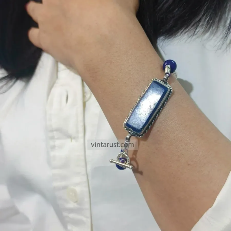 Lapis Lazuli Stone Jewelry Necklace with Lapis Bracelet
