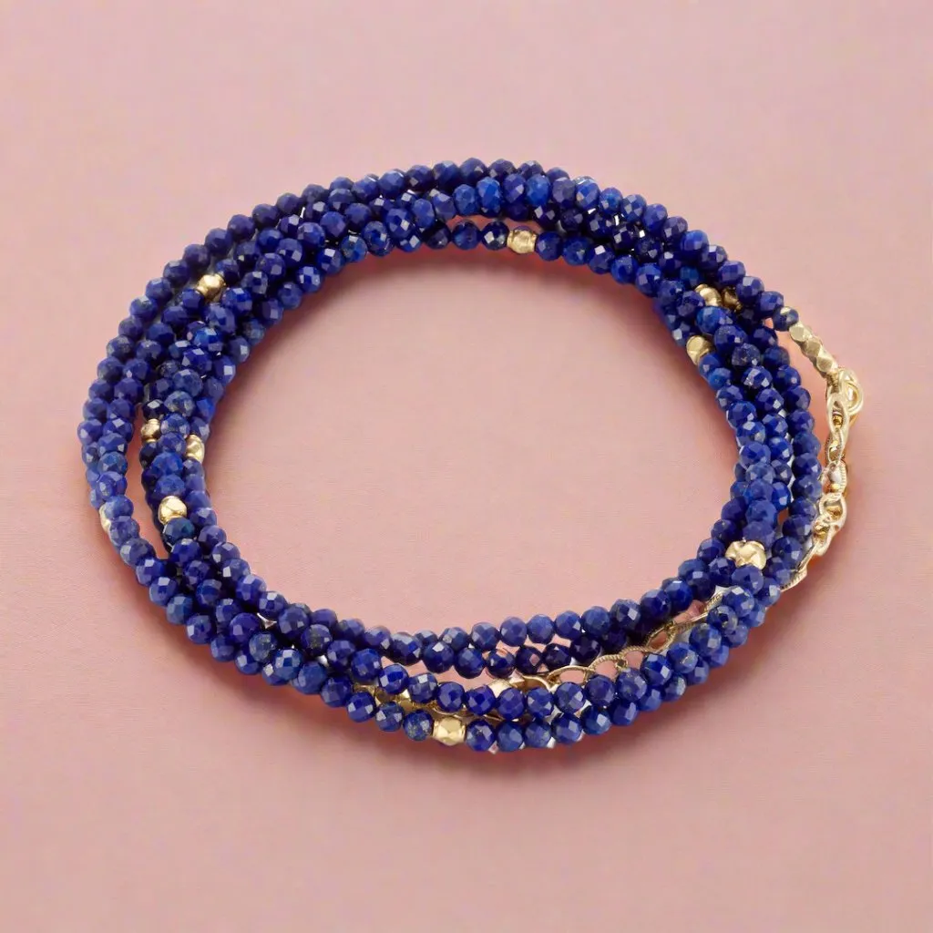 Lapis Wrap Bead Bracelet