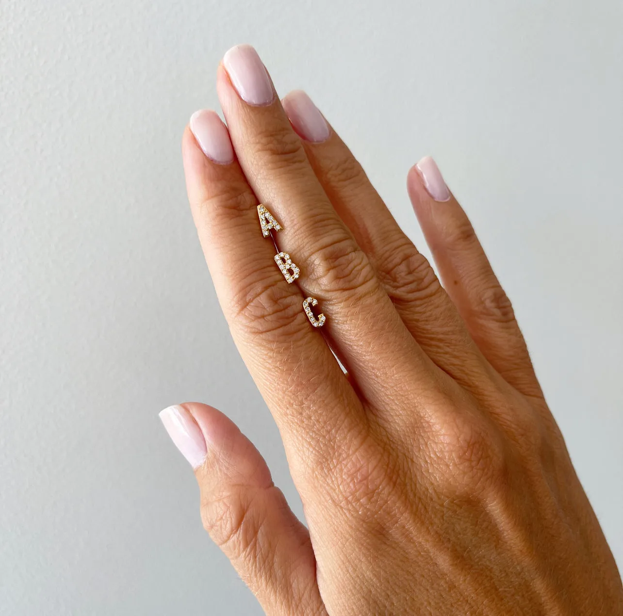 LETTER PAVE STUD - J