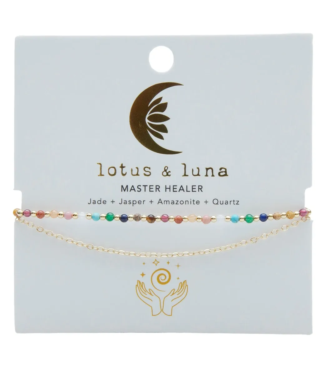 Lotus and Luna Master Healer Gold Healing Layered Bracelet