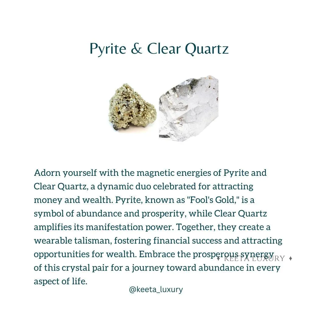 Lotus - Pyrite & Clear Quartz Bracelet
