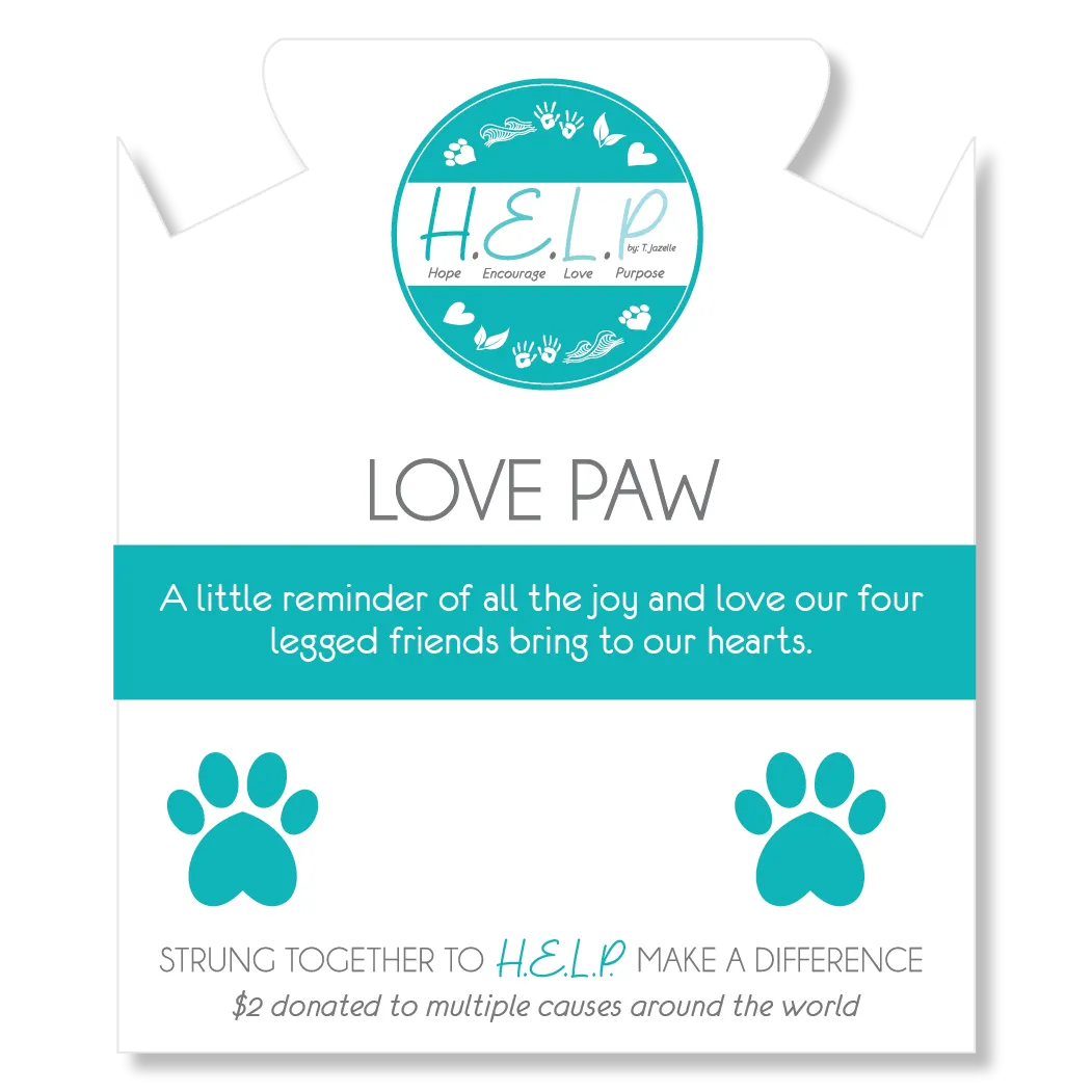 Love Paw Charm with Blue Opal Jade Charity Bracelet