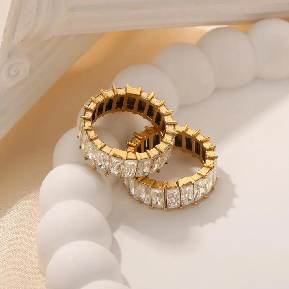 Luxury White Stainless Waterproof Wedding Ring