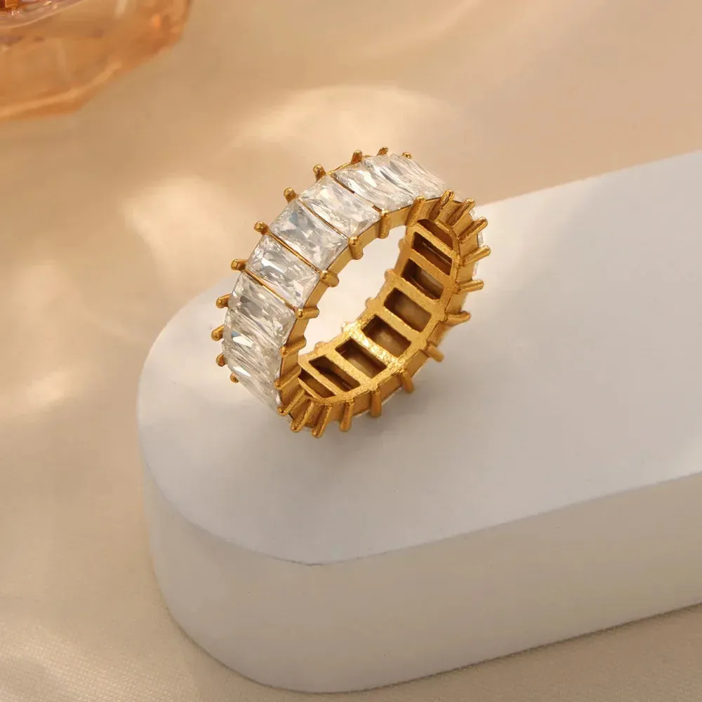 Luxury White Stainless Waterproof Wedding Ring